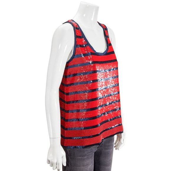 POLO Ralph Luuren Sequin Tank Navy / Red - Picture 4 of 6